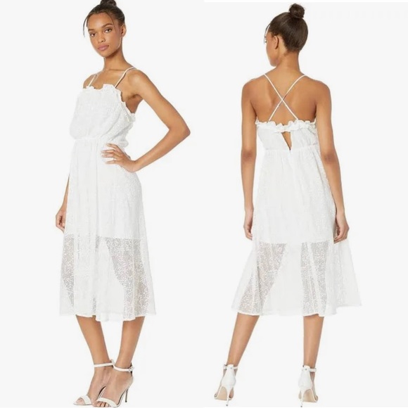 BCBGENERATION NWT MIDI DRESS OPTIC WHITE - Picture 1 of 13